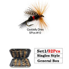 Trout Fly Fishing Flies Collection 32-112Pcs Flies Dry Wet Nymph Streamers Fly Assortment with Fly Box Flyfishing Fly Lures Kits