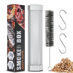 LMETJMA Pellet Smoker Tube 12inch Stainless Steel BBQ Wood Pellet Tube Smoke for Cold/Hot Smoking Works with Electric Gas KC0416