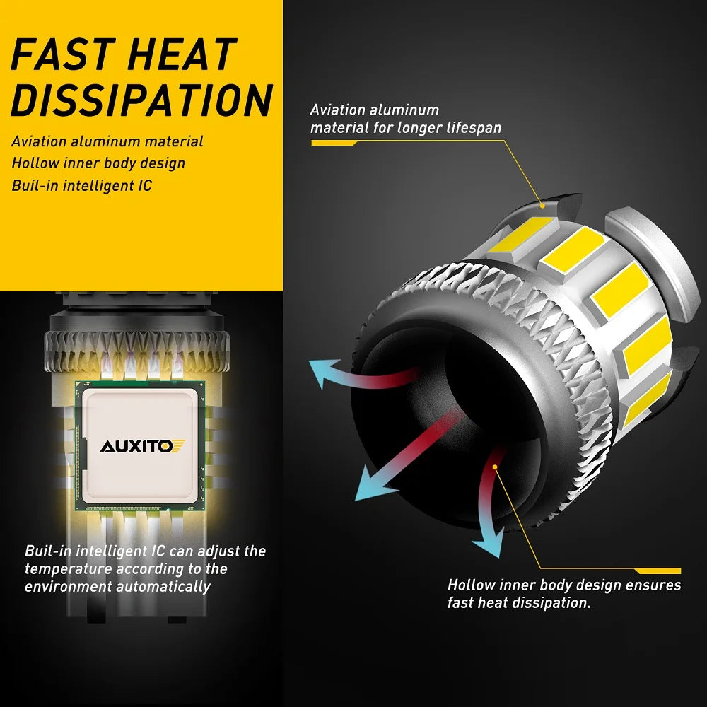 AUXITO 10x W5W T10 LED Bulbs Car Parking Position Lights Canbus Interior Light 6500K 168 194 For BMW VW Mercedes Audi A3 A4 E60