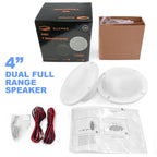 GUZARE Marine Speakers Waterproof for RV ATV UTV Golf Cart Motorcycle UV-Proof Outdoor Music Boat Speaker, 4 Inch,120Watts,2Pcs