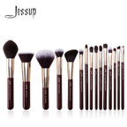 Jessup Makeup Brushes Set 15pcs Professional Makeup Brush Powder Eyeshadow Liner Foundation Blush Blending Zinfandel/Golden