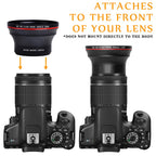 52 55 58MM 0.43x Professional HD Wide Angle Camera Lens Macro for Canon EOS Rebel 77D T7i T6s T6i T6 T5i T5 T4i T3i T3 SL1 1100D