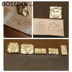 BOSSDEN Customized LOGO Leather stamp Copper Brass Wood Paper Skin Bread Cake Die Heating Emboss Mold Letter Metal Stamp Brand