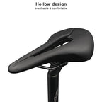Bicycle Saddle Breathable Hollow Design PU Leather Soft Comfortable Seat MTB Mountain Road Bike One-Piece Cushion Cycling Parts