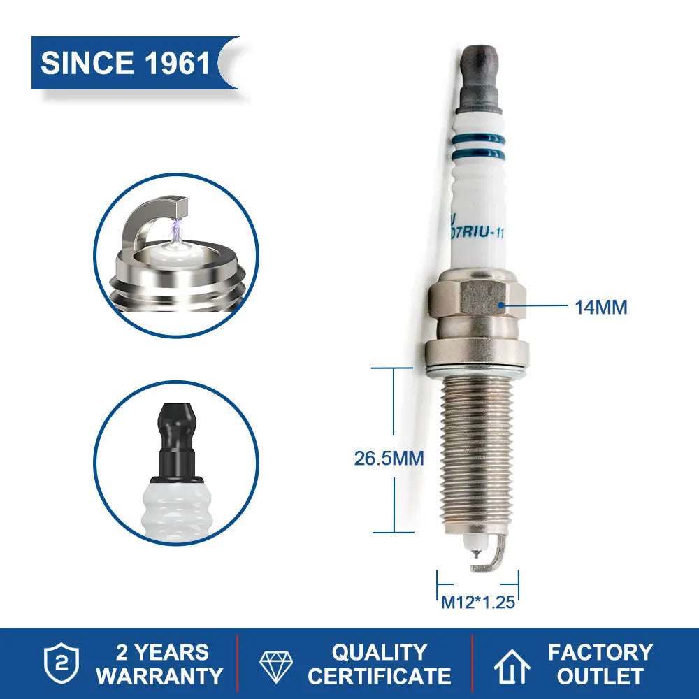 (Pack of 4-8) Car Candles Iridium Power TORCH Spark Plugs LD7RIU-11 for Toyota Nissan Honda MERCEDES-BENZ SUBARU MAZDA