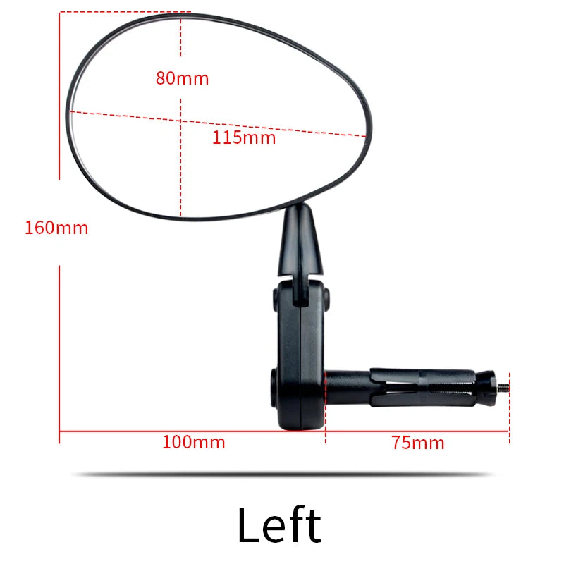 EasyDo Bicycle Handlebar 360 Rotation Wide-range Adjust-rearview Mirror Left and Right Reflector 17-24.5MM PC Anti-drop MTB