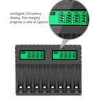 PUJIMAX New LED Display Smart Battery Charger For AA/AAA Ni-MH Rechargeable Batteries Independent Charging Battery Charger