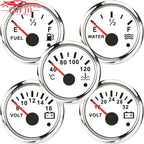 Car Marine Boat Boost Alarm Gauge 2‘’ 52mm Oil pressure Meter Water Level Fuel Temperature 12V 24V Voltmeter Accessories Meter