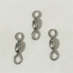 1000pcs/lot 3#/4#/5#/6#/7#/8#/10# Copper Stainless Steel Connector Bearing Rolling Swivel Snap Fishing Tackle Accessories Pesca