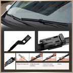 For SsangYong Rexton Y400 Y450 Y461 2018-2024 Wiper Front & Rear Wiper Blades Windshield Windscreen Window Brushes 26"+20"+13"