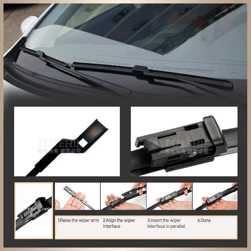 For SsangYong Rexton Y400 Y450 Y461 2018-2024 Wiper Front & Rear Wiper Blades Windshield Windscreen Window Brushes 26"+20"+13"
