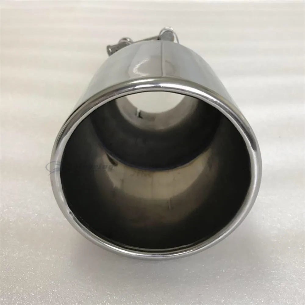Stainless steel Single The flat edge universal  muffler tail throat Car modification Exhaust pipe ajax 2022 2023 h7 androidauto