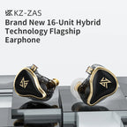 KZ ZAS Earphones 7BA+1DD Dynamic Hybrid Wired Headphones HiFi Bass Sport Headset With Microphones in Ear Monitors