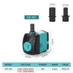 Aquarium Submersible Water Pump 3-60W  Fountain Filter Fish Pond Quiet Water Pump Tank Fountain Side Suction Pump EU US UK Plug