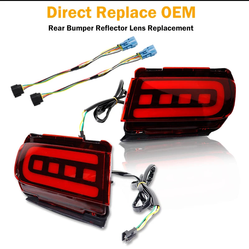 iJDM Bumper Reflector LED Tail Brake Rear Fog Turn Lights for 2010-2019 Toyota Land Cruiser Prado 150