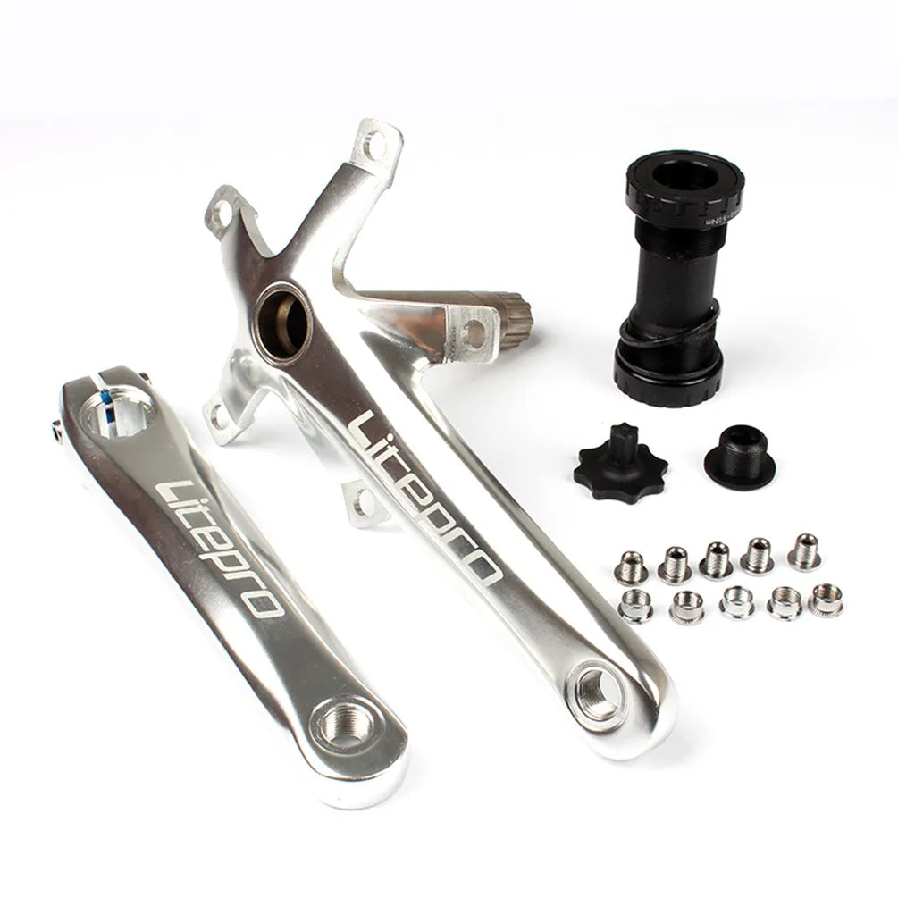 Litepro MTB Mountain Bike 170mm Hollow Integrally Crank Folding Bicycle Aluminum Alloy BCD 130 Crankset Chainwheel