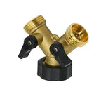 Brass Female 3/4" 2-Way Garden Tap Water Splitter Y Irrigation Valve Female 3/4 Garden Hose Splitter Watering Adjustable 1Pcs