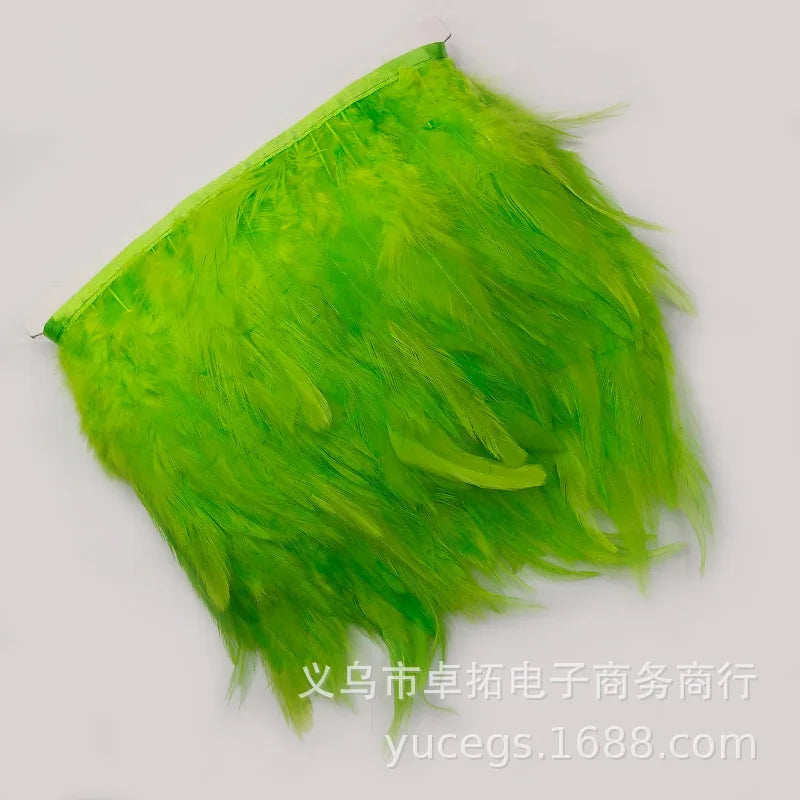Wholesale 10 Meter 10-15CM 4-6inch Chicken Rooster Tail Feathers Trims Strip for Wedding Party Clothing Rooster Feather Trim