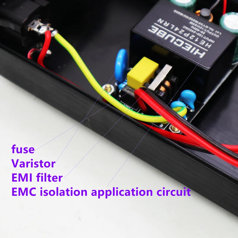 24W AC-DC Switching Power Supply Adapter, Isolated Regulated 5V 9V 12V 24V, Black/Silver