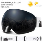 COPOZZ Outdoor Sports Ski Goggles UV400 Protection Ski Mask Male Female Anti-Fog Big Face Snow Glasses Snowboard Skiing Eyewear