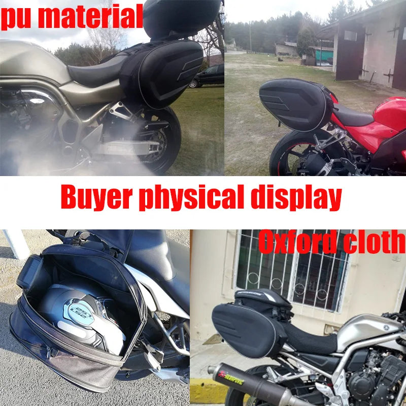 Newest Motorcycle Waterproof Racing Race Moto Helmet Travel Bags Suitcase Saddlebags + One Pair of Raincoat+Plastics