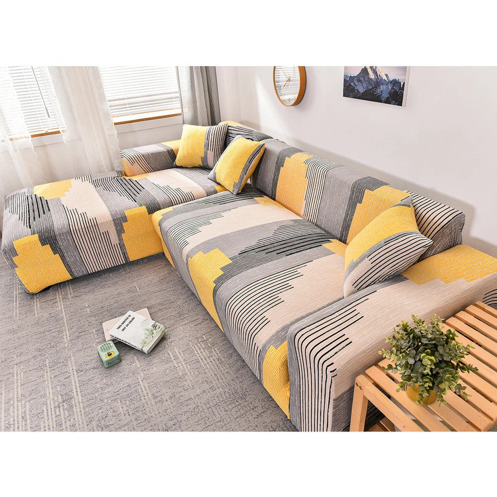 Sofa Cover for Living Room Stretch Printed Sofa Slipcover L shape Corner Sofa Covers funda sofa Elastic Couch Cover 1/2/3/4-seat