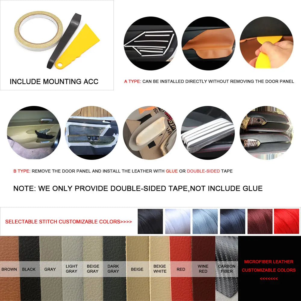 Soft Leather Armrest Cover For VW Golf 7 2014 2015 2016 2017 2018 4pcs Car Door Panel Armrest Cover Sticker Trim Interior Parts