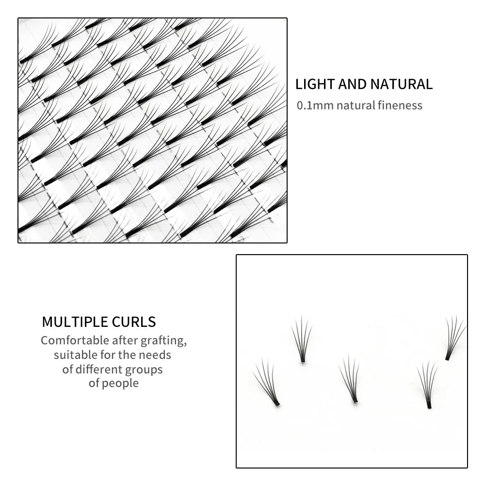 5 Trays Mink Hair Three-Dimensional Soft 3D False Eyelashes Handmade Long Natural Eye Lashes Fans Wholesale Eyelash Extensions