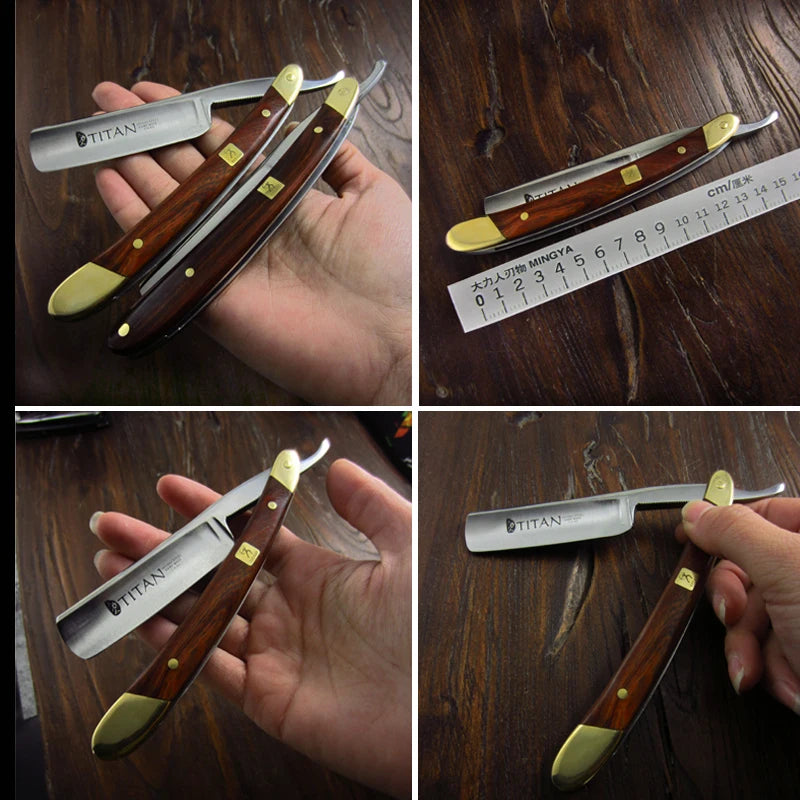 Titan straight razor barber razors for beard male shaving knife men's safety shaver razors