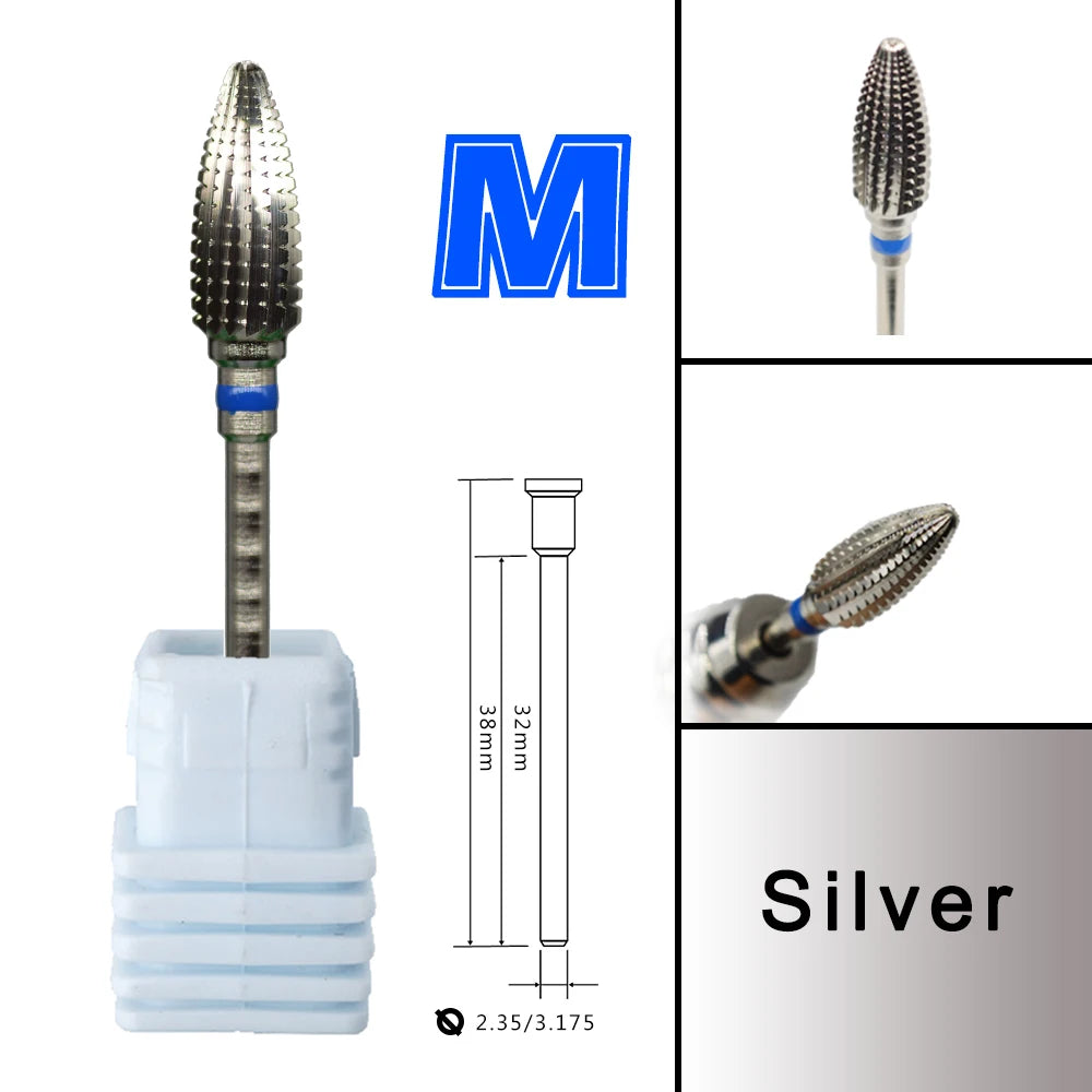 RolinStar Many Sales promotion type Carbide barrel stable shank  Accessories Cutter pedicure nail milling drill bits