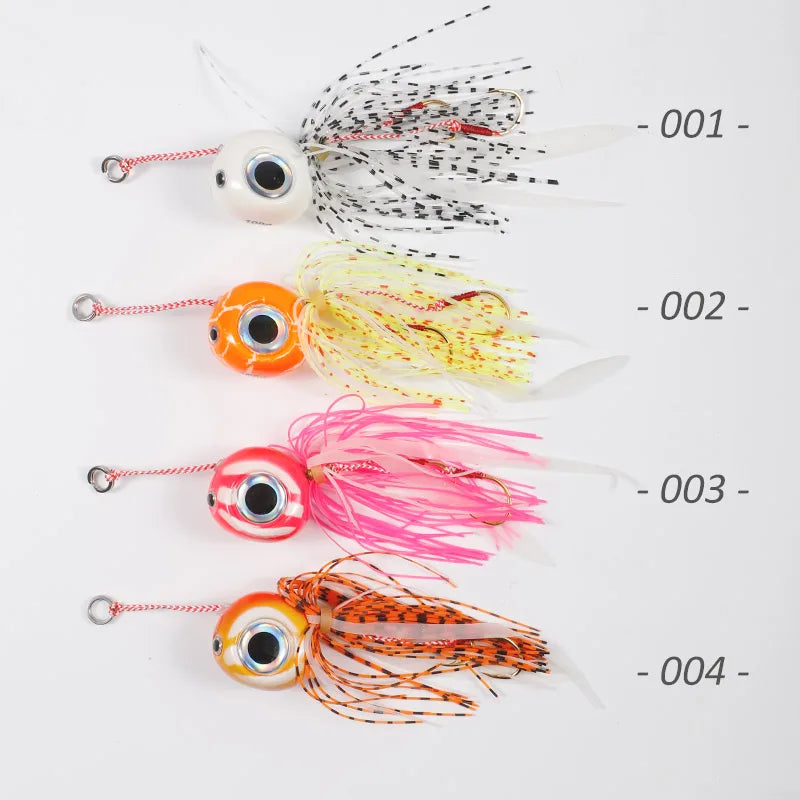 NOEBY Tai Rubber Kabura Jig Lure Set 4pcs Saltwater Snapper Jig Heads 40-120g