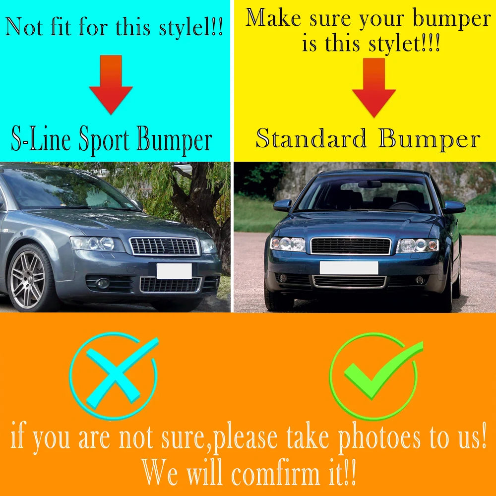 PMFC Front Bumper Side Fog Light Grill Mesh Grille Honeycomb Hex For Audi A4 B6 2001 2002 2003 2004 2005 8E0807681 8E0807682