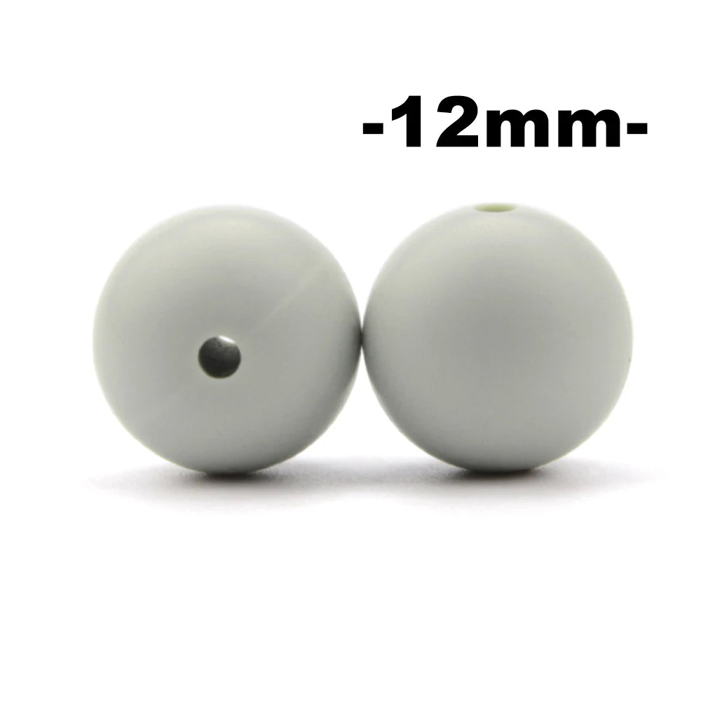 LOFCA 100Pcs/lot 12MM Round Shape Silicone Beads Used in jewelry making Necklace Bracelets Keychain Jewelry accessories