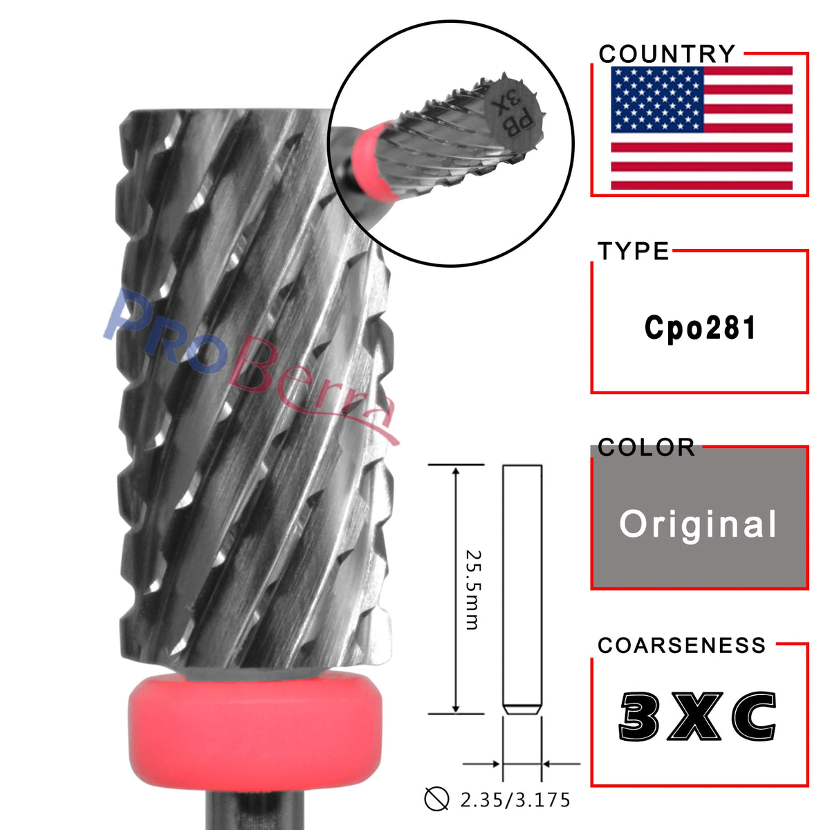 RolinStar 6.6 Large Barrel Silver  steel Carbide High quality remove gel polish 4XC acrylic
