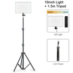 10inch LED Video Light Panel Kit EU Plug 2700K-5700K Photography Lighting With Tripod Arm Stand For Live Stream Video Photo Lamp