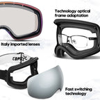 COPOZZ Outdoor Sports Ski Goggles UV400 Protection Ski Mask Male Female Anti-Fog Big Face Snow Glasses Snowboard Skiing Eyewear