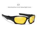 KDEAM Polarized Sports Sunglasses KD0623, Stress-Resistant Shield Lens, Black Frame
