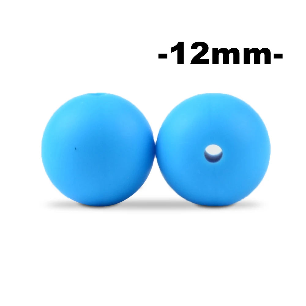 LOFCA 100Pcs/lot 12MM Round Shape Silicone Beads Used in jewelry making Necklace Bracelets Keychain Jewelry accessories