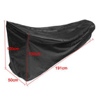210D Outdoor Lawn Mower Cover Polyester Oxford Cloth Waterproof UV Protection Universal With Drawstring Black