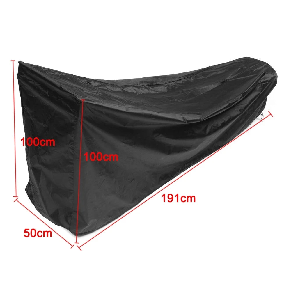 210D Outdoor Lawn Mower Cover Polyester Oxford Cloth Waterproof UV Protection Universal With Drawstring Black