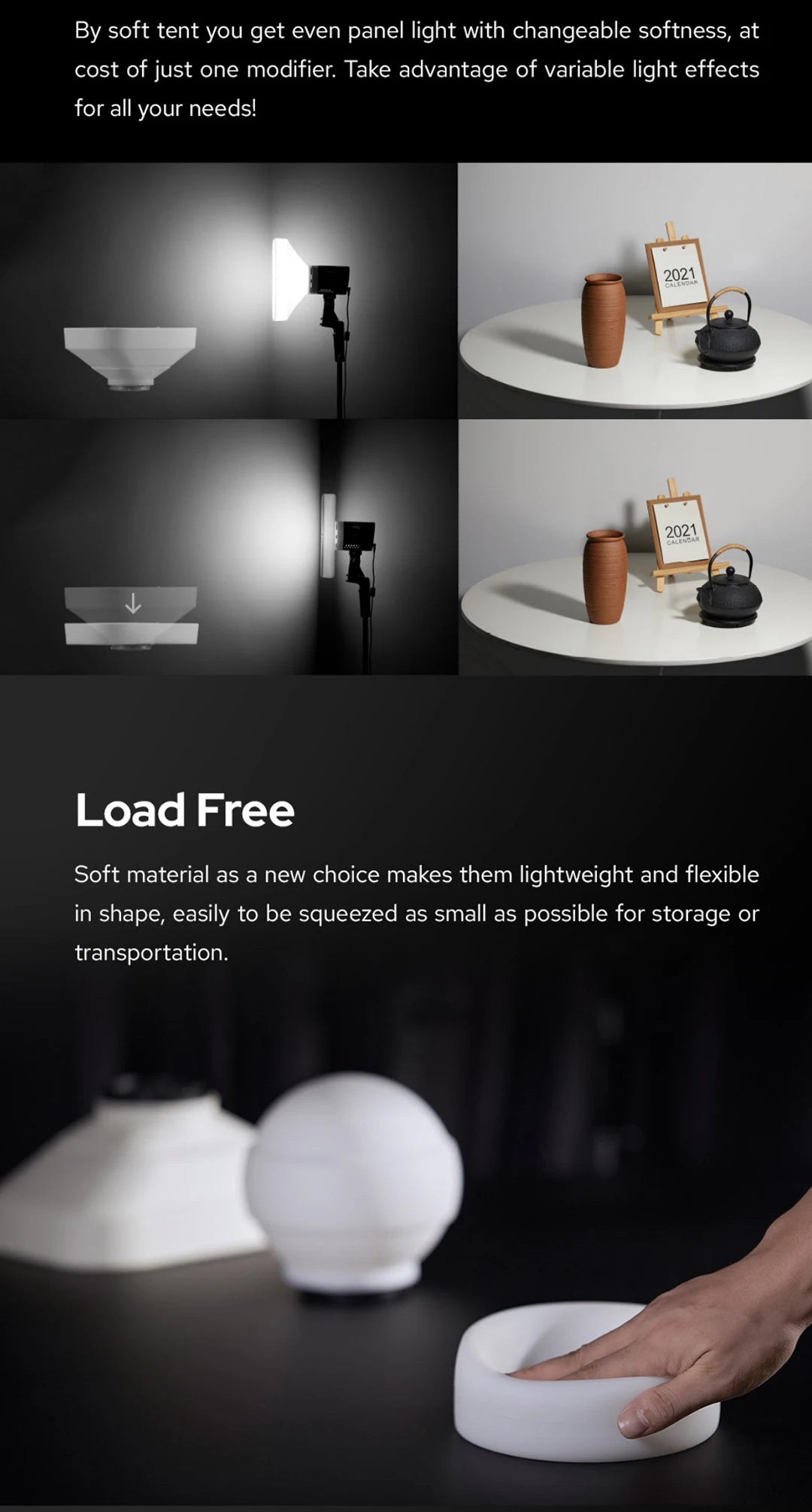 Godox ML-CD15 ML-CS162 Diffusion Dome Soft Tent for V1 AD100Pro AD200Pro TT685II TT600 V860III AD300Pro AD400Pro ML30 ML60 ML100