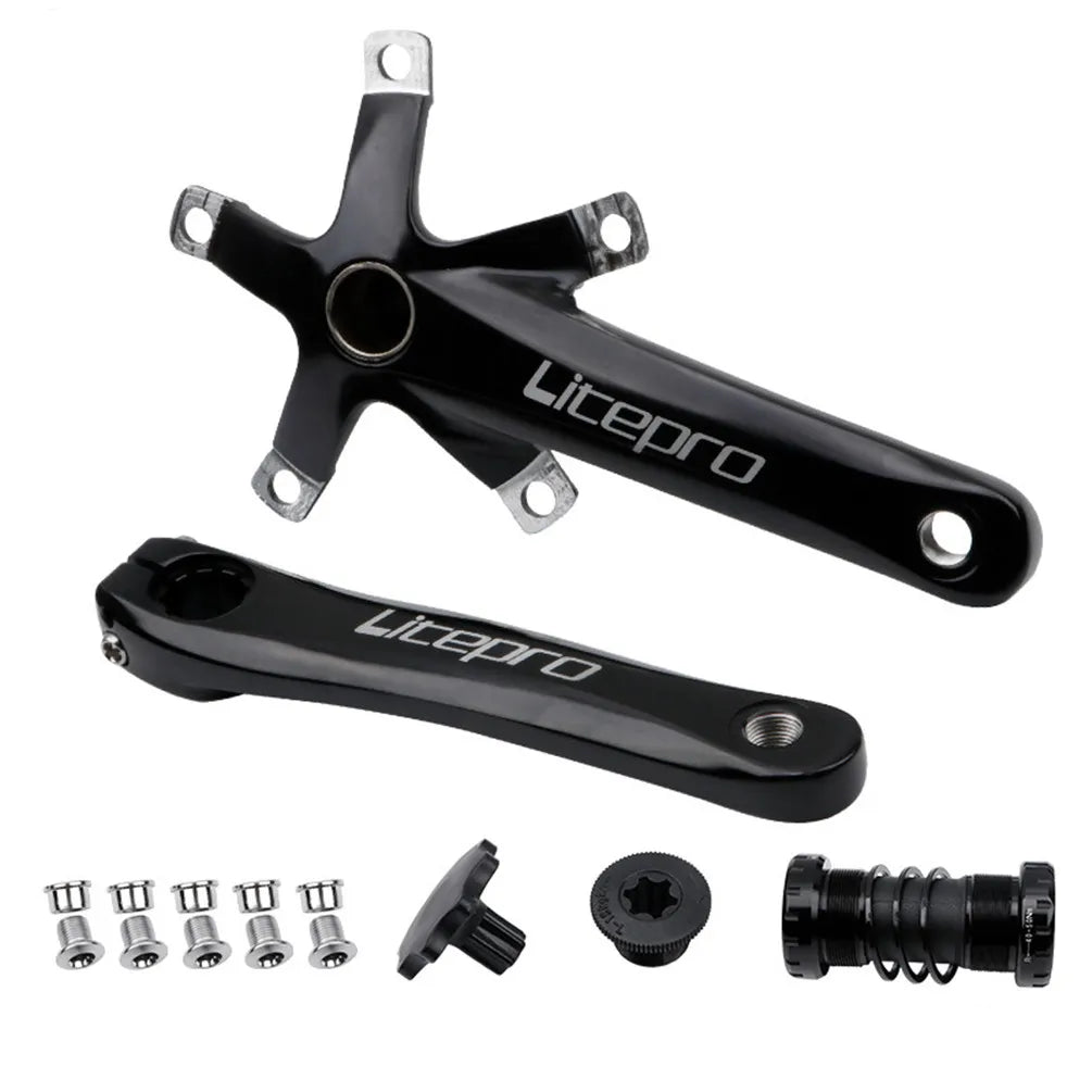 Litepro Folding Bike Hollow Integrated Crank Chainwheel Sprocket Central Shaft Bicycle Positive Negative Tooth Single Chainring