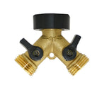 Brass Female 3/4" 2-Way Garden Tap Water Splitter Y Irrigation Valve Female 3/4 Garden Hose Splitter Watering Adjustable 1Pcs