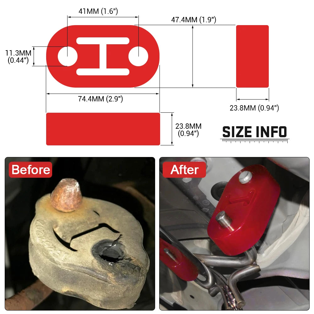 PQY - Polyurethane Exhaust/Muffler SHORT HANGERS 4pcs/lot universal Muffler Hangers Red or Blue PQY8952