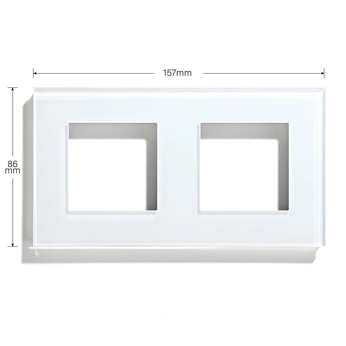BSEED EU Standard Crystal Panel Wall Socket Frame Glass Switch Panel With Metal Plate 86/157/228/299mm White Black Golden