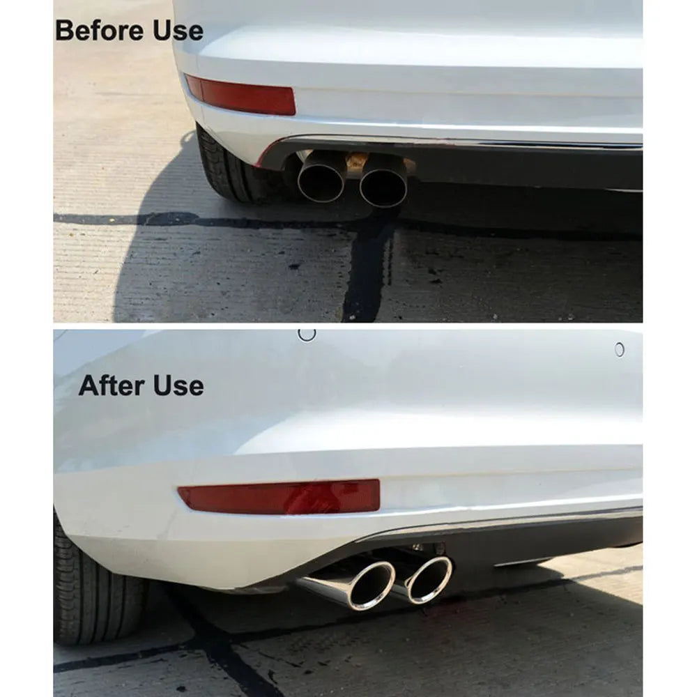 DSYCAR 1pair Chrome Plating Stainless Steel Car Exhaust Muffler Tip Pipes Covers ,universal car accessories