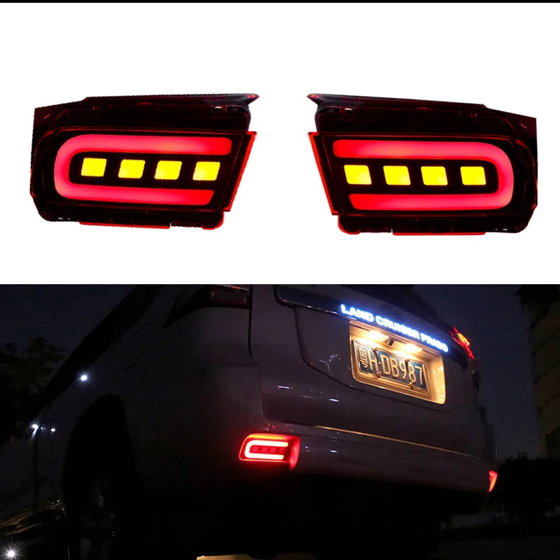 iJDM Bumper Reflector LED Tail Brake Rear Fog Turn Lights for 2010-2019 Toyota Land Cruiser Prado 150