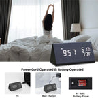 LED Bedside Alarm Clock with Sound Control Night Light USB Charging Temperature Display