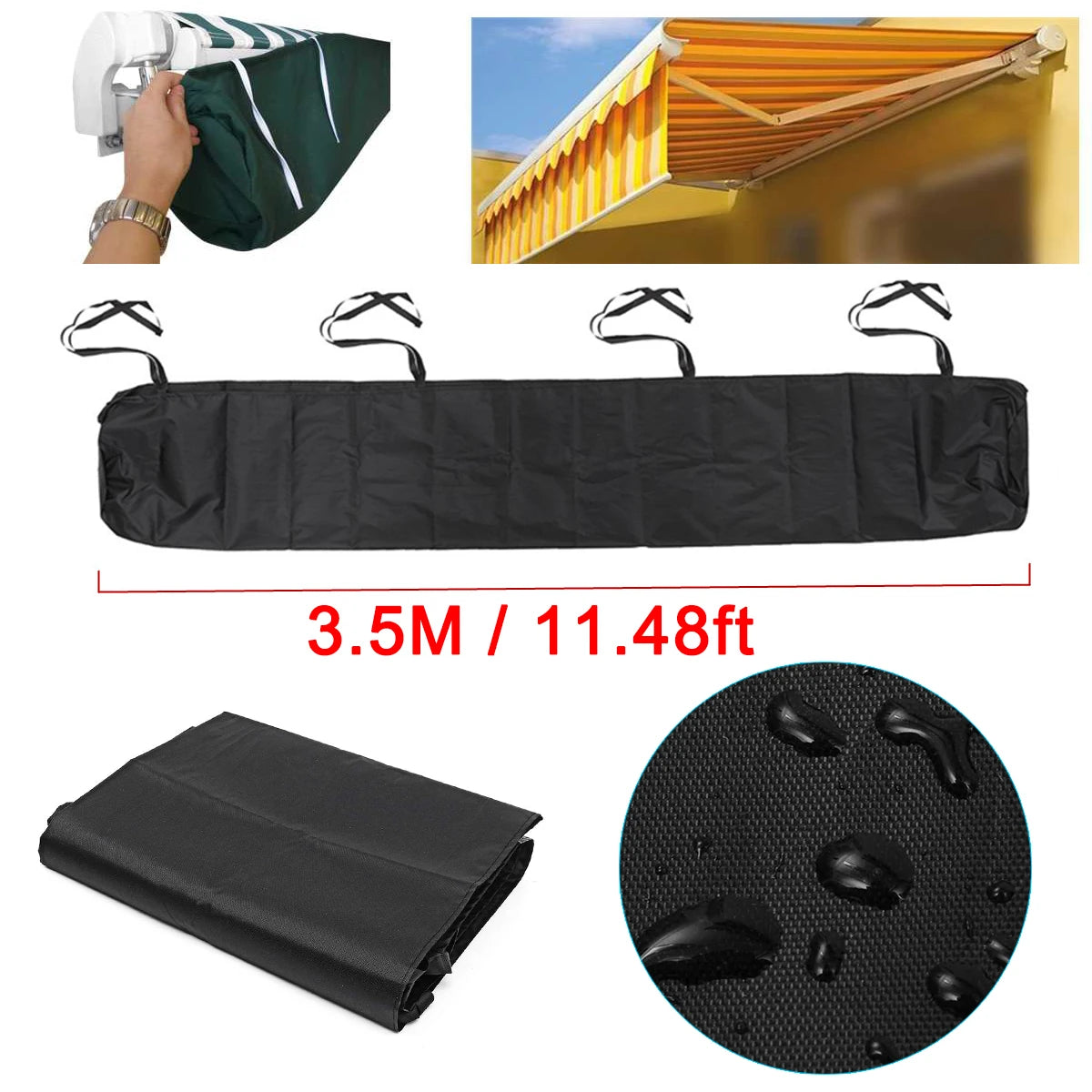 2/2.5/3/3.5/4/4.5/5m Oxford Patio Awning Winter Storage Bag Yard Garden Shelter Rain Weather Cover Protector Sun Canopy Cloth