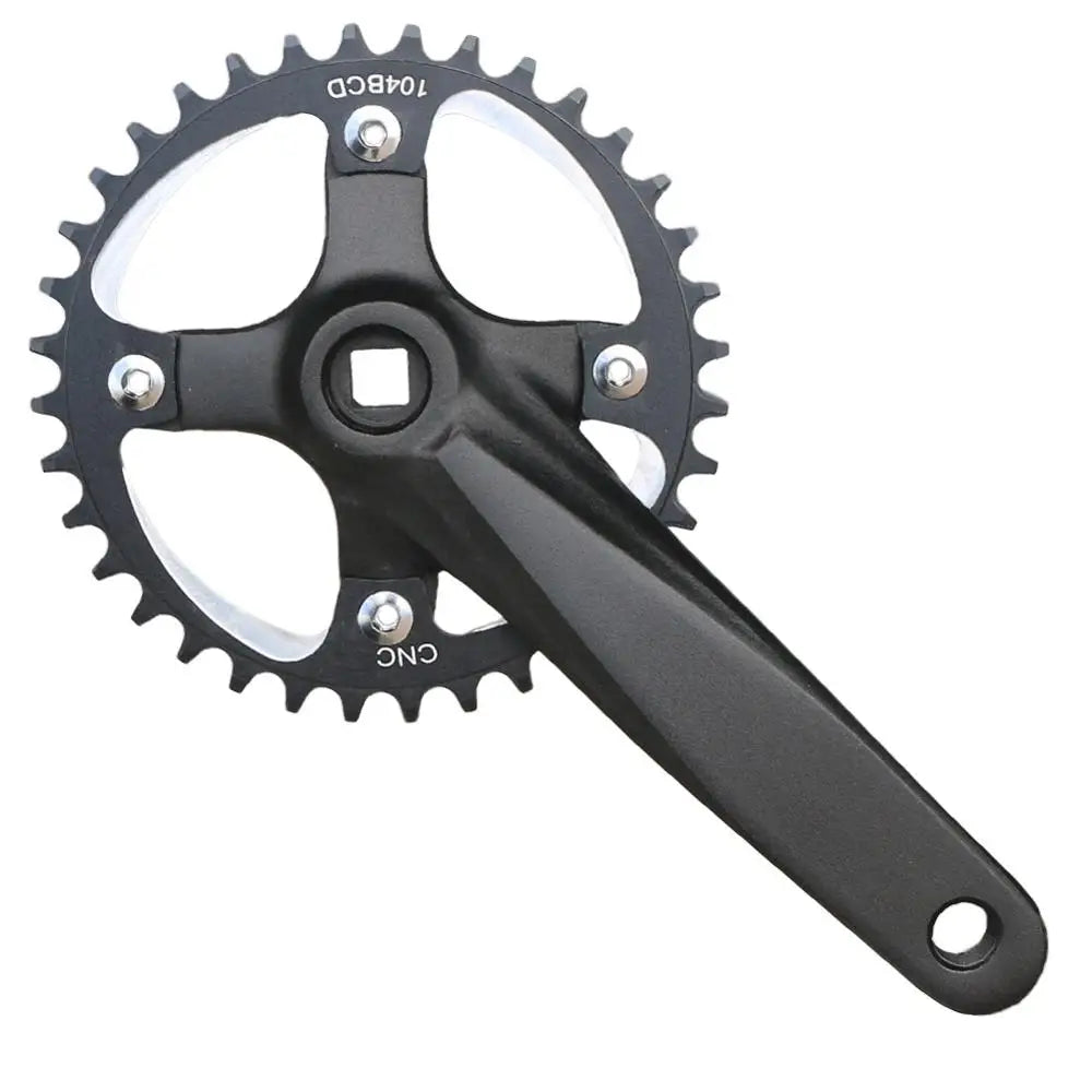 Bicycle crankset square taper single chainring 30T-42T black 152/165/170mm